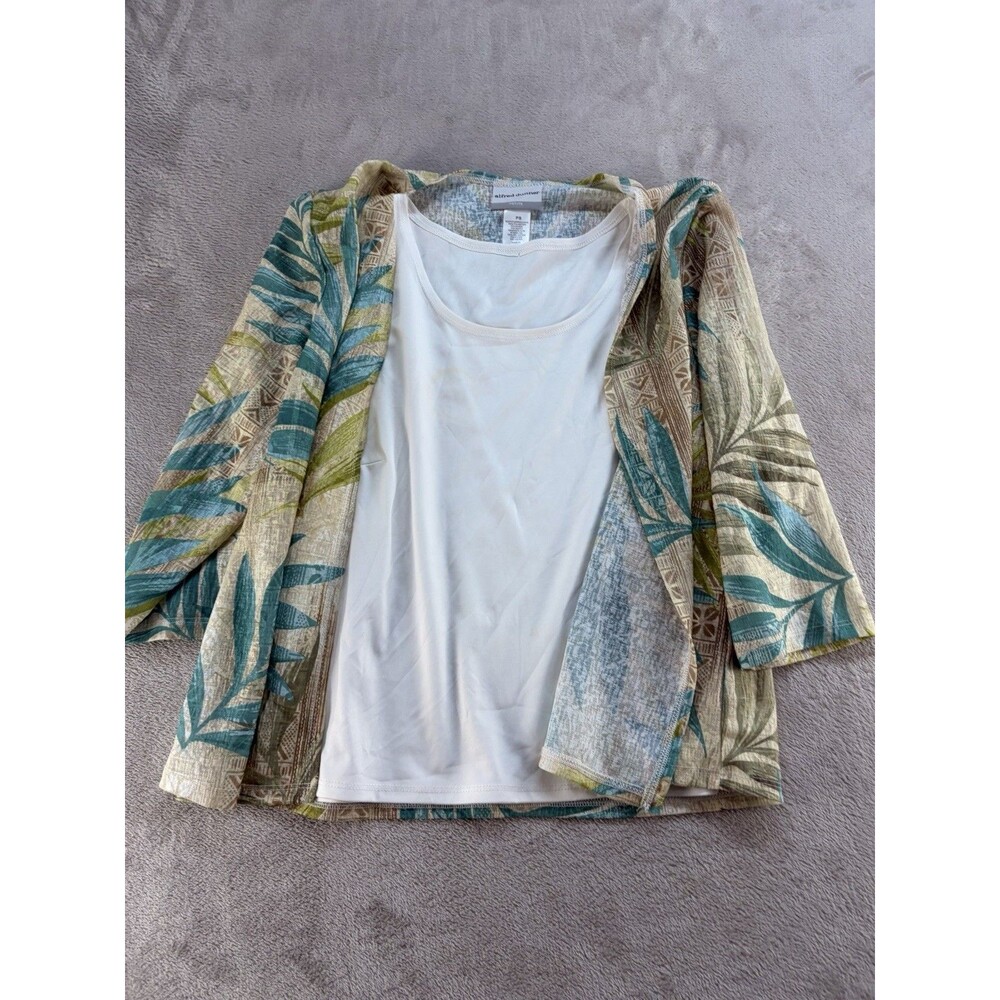 Alfred Dunner Blouse Women’s Petite PS 3/4 Sleeve Scoop Neck Floral Vacation